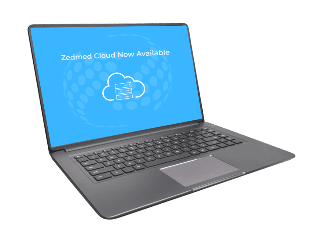 Zedmed Cloud Logo on a Laptop